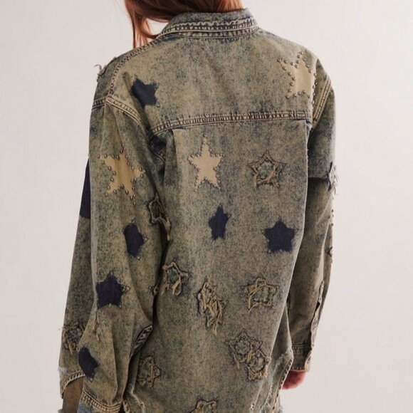 ONE TEASPOON Everyday Blue Classic Star Shirt (Size: S) NWOT - Picture 2 of 12